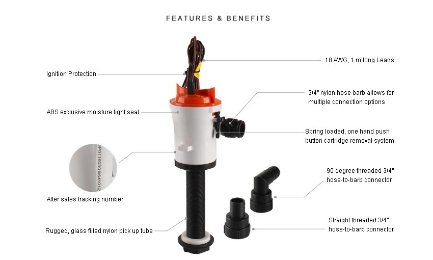 시플로 12V DC 350GPH 수중 펌프, 어항용,  - Fishing Boat Bilge Pump 리뷰 및 가격